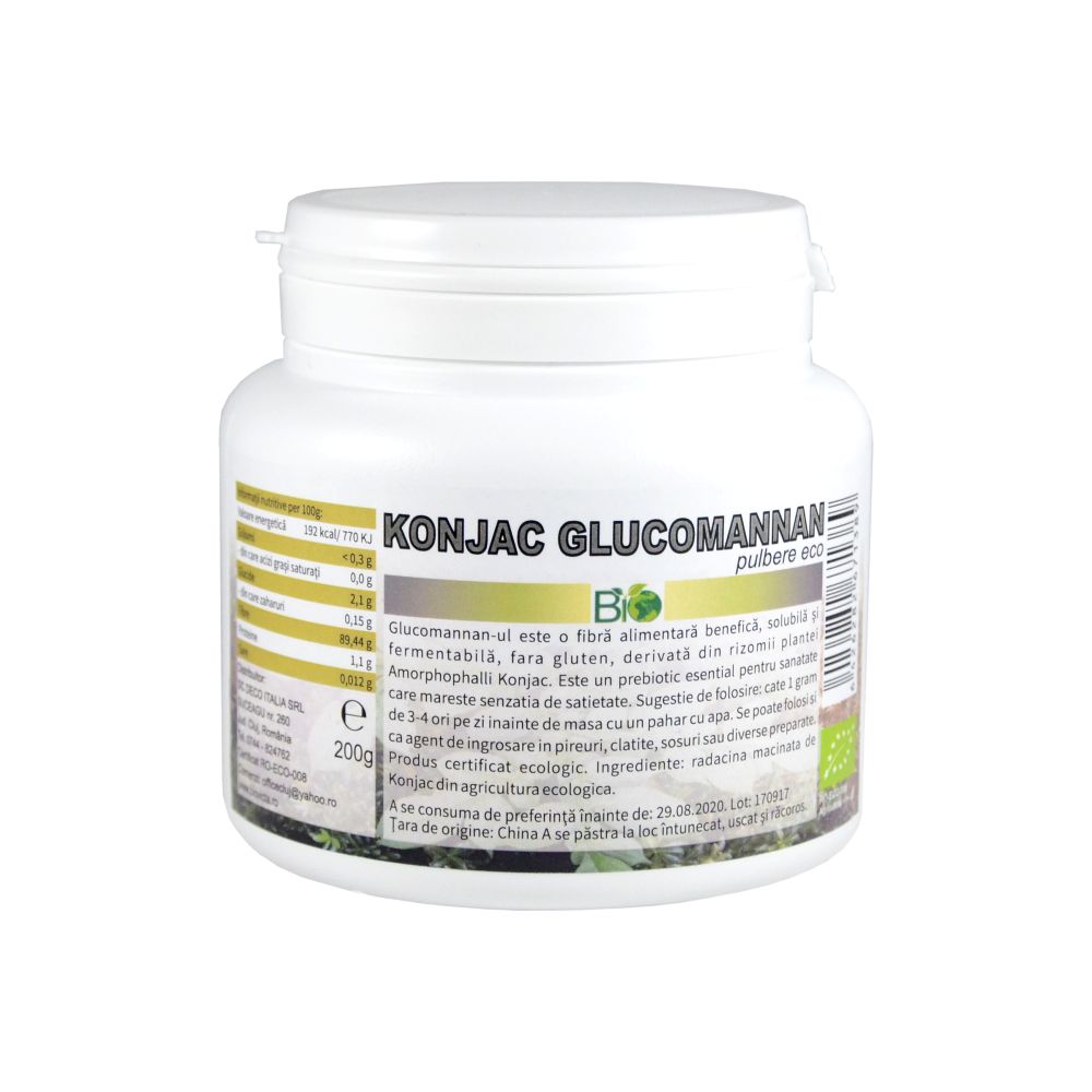 Konjac Glucomannan pulbere ECO 200 g