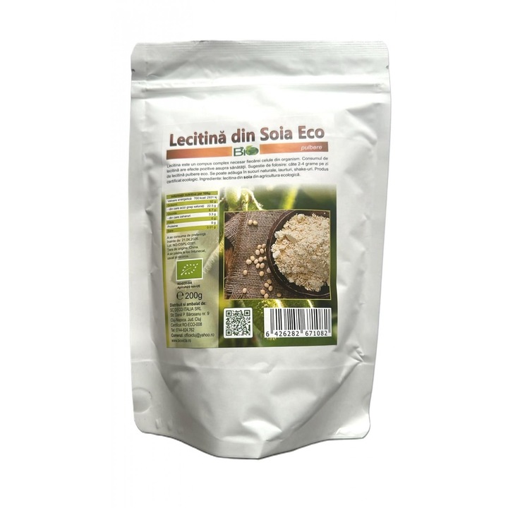 Pulbere Lecitina de Soia Bio 200 grame Deco Italia