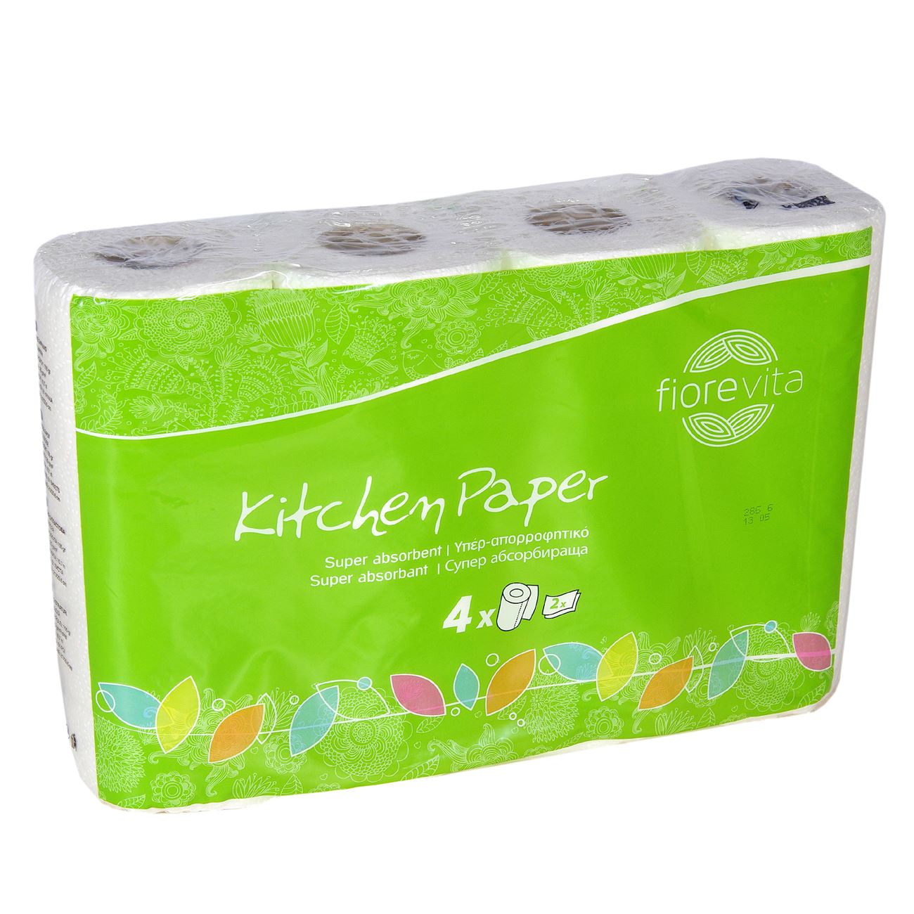 Set 4 bucati prosop hartie rola, Fiorevita, 2 straturi, 105 g