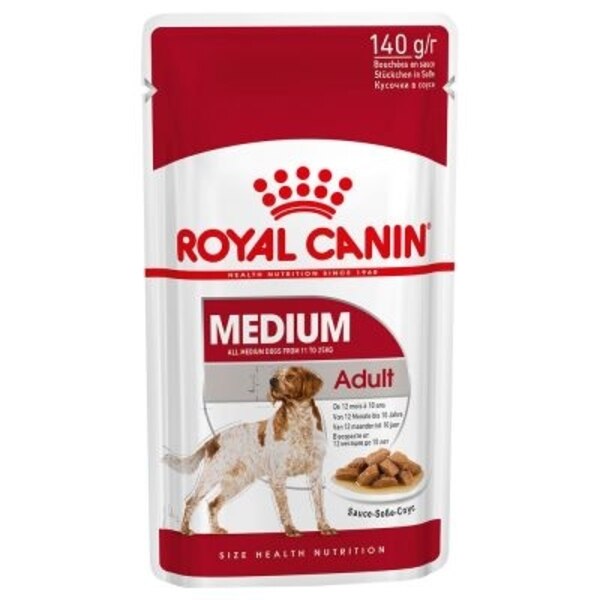 Hrana umeda pentru caini Royal Canin, Medium, Adult, set 10 buc, 140g