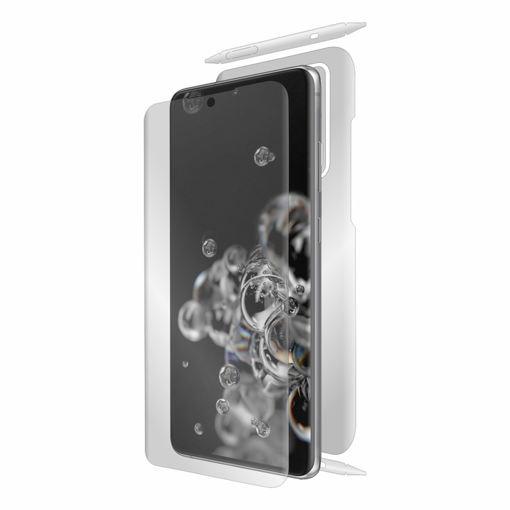 Folie protectie, compatibil cu Samsung Galaxy S20 Ultra, ecran, spate, laterale, Alien Surface