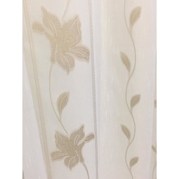 Perdea ivoire 400x245cm cu broderie crini imperiali capuccino gold, cu rejansa by Liz Line - RD1264 Perdea ivoire 400x245cm cu broderie crini imperiali capuccino gold, cu rejansa by Liz Line - RD1264