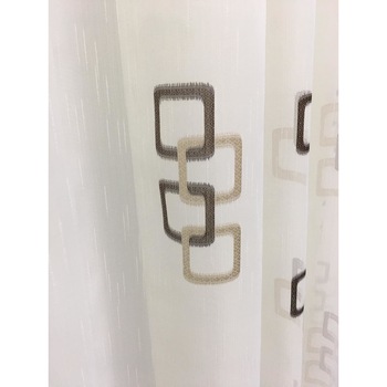 Perdea ivoire 400x245cm brodata in nuante de beige, cu rejansa by Liz Line - RD1184