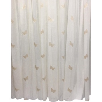 Perdea 700x245cm ivoire cu fluturi capuccino gold, cu rejansa by Liz Line - RD1217 Perdea 700x245cm ivoire cu fluturi capuccino gold, cu rejansa by Liz Line - RD1217