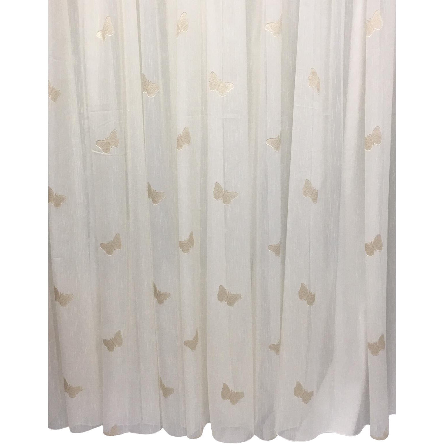 Perdea 900x245cm ivoire cu fluturi capuccino gold, cu rejansa by Liz Line - RD1219