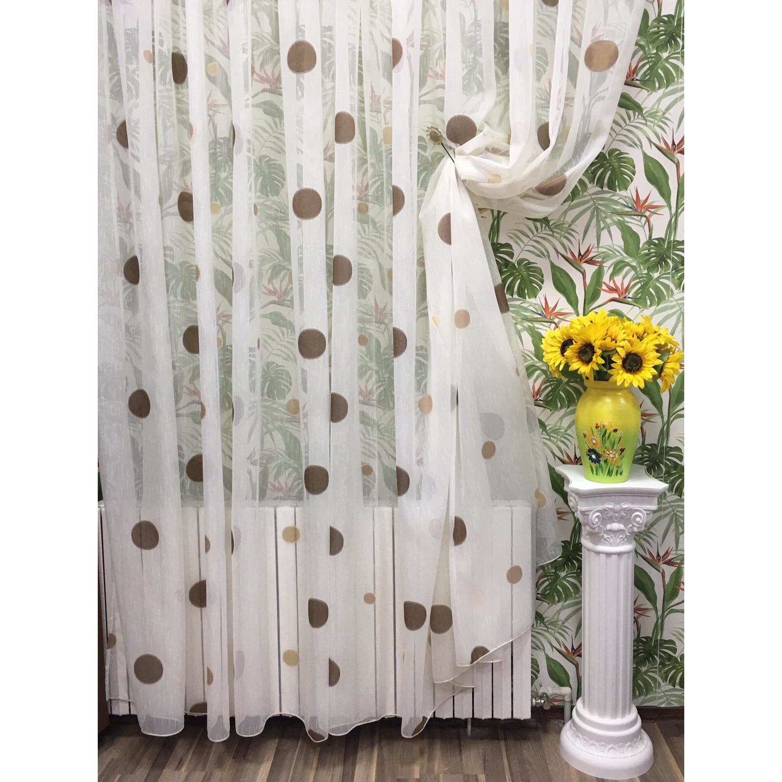 Perdea ivoire brodata 800x245cm in nuante de beige, cu rejansa by Liz Line - RD1138