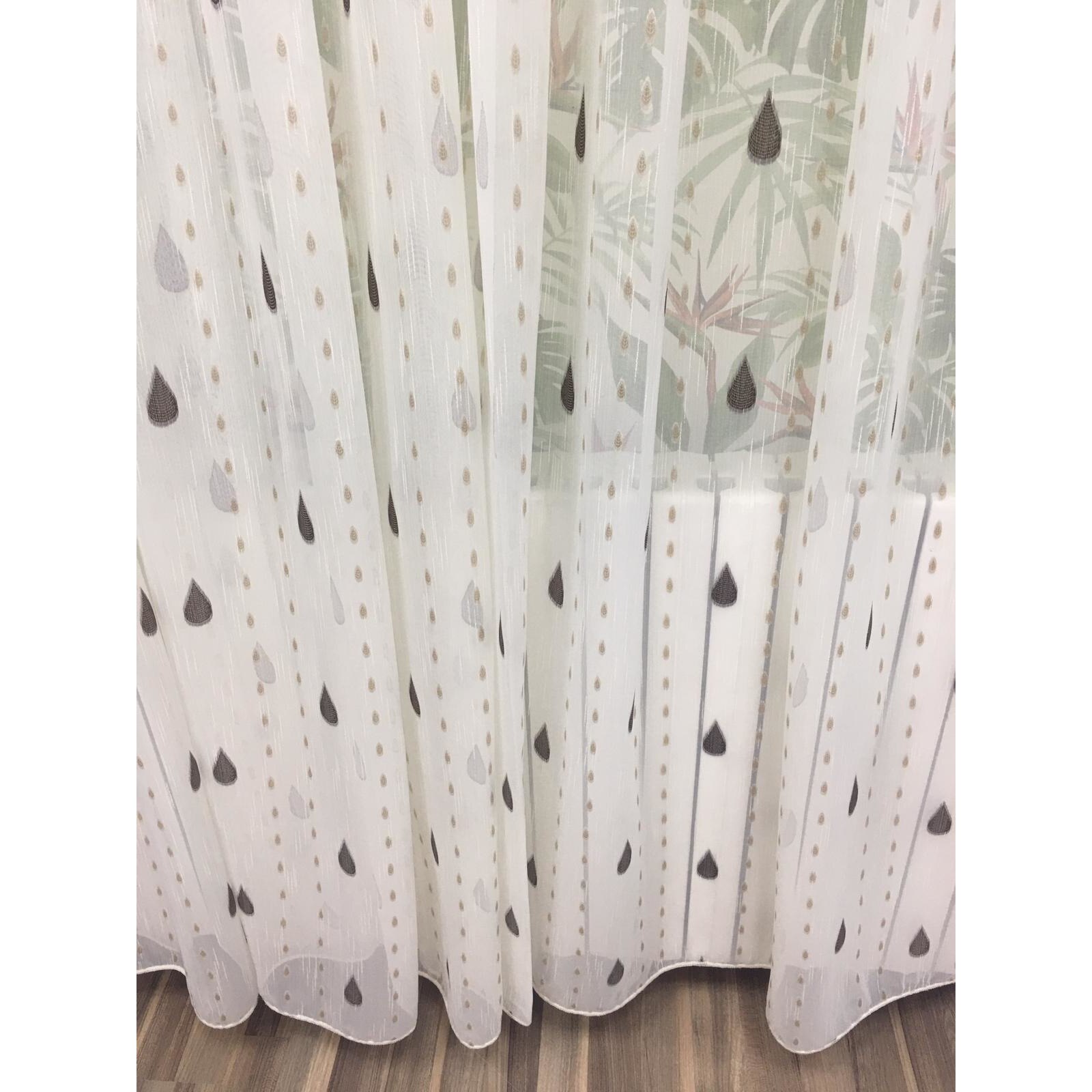 Perdea 400x245cm ivoire picaturi de ploaie, cu rejansa by Liz Line - RD1224