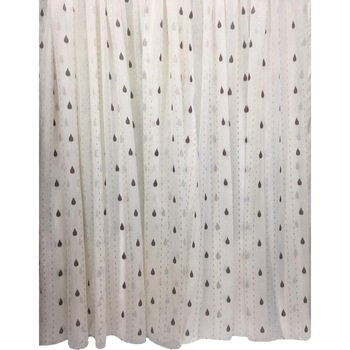 Perdea alba 800x245cm brodata in picaturi de ploaie alb cu negru, cu rejansa by Liz Line - RD1388 Perdea alba 800x245cm brodata in picaturi de ploaie alb cu negru, cu rejansa by Liz Line - RD1388