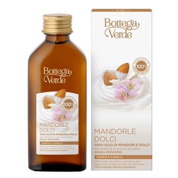 Ulei neparfumat de migdale dulci pentru corp si par - Mandorle, 100 ML, Bottega Verde Ulei neparfumat de migdale dulci pentru corp si par - Mandorle, 100 ML, Bottega Verde