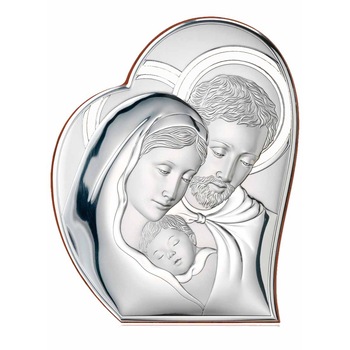 Icoana pe Foita de Argint, Sfanta Familie 12.1X14.6cm Icoana pe Foita de Argint, Sfanta Familie 12.1X14.6cm