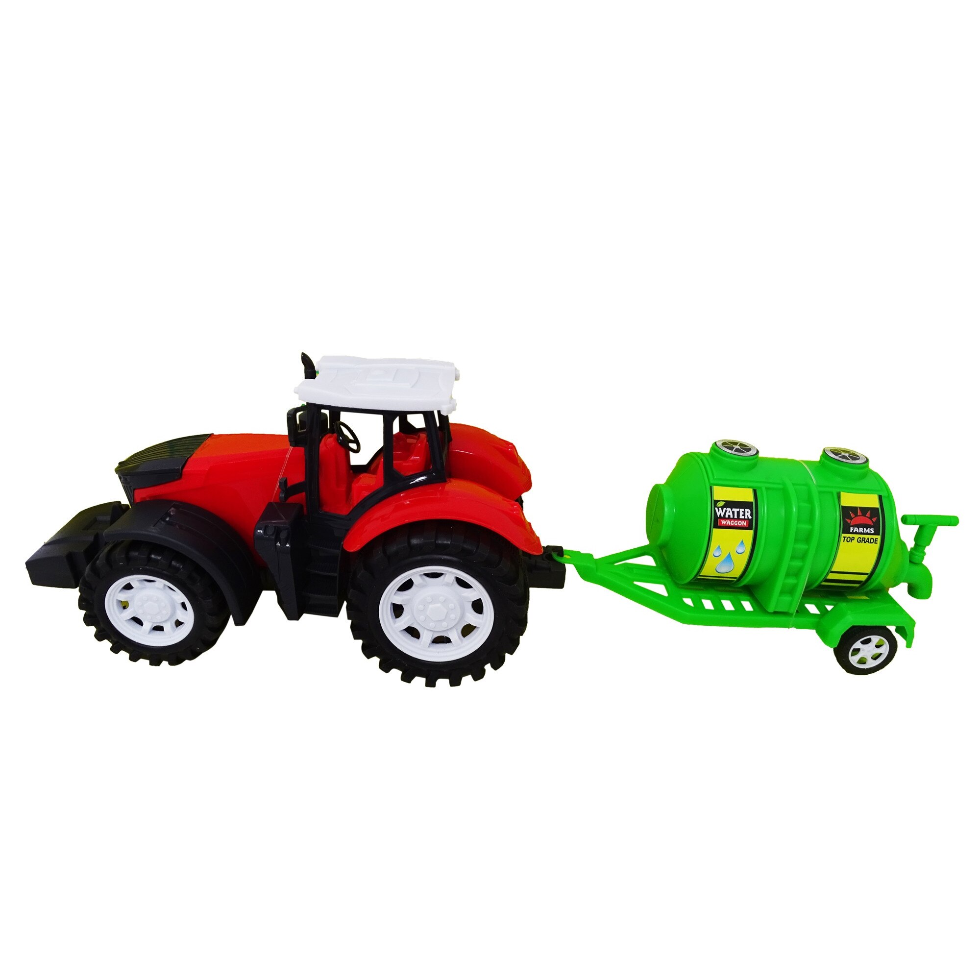 Tractor cu Vagon de Apa pentru copii, Rosu