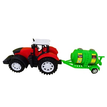 Tractor cu Vagon de Apa pentru copii, Rosu Tractor cu Vagon de Apa pentru copii, Rosu