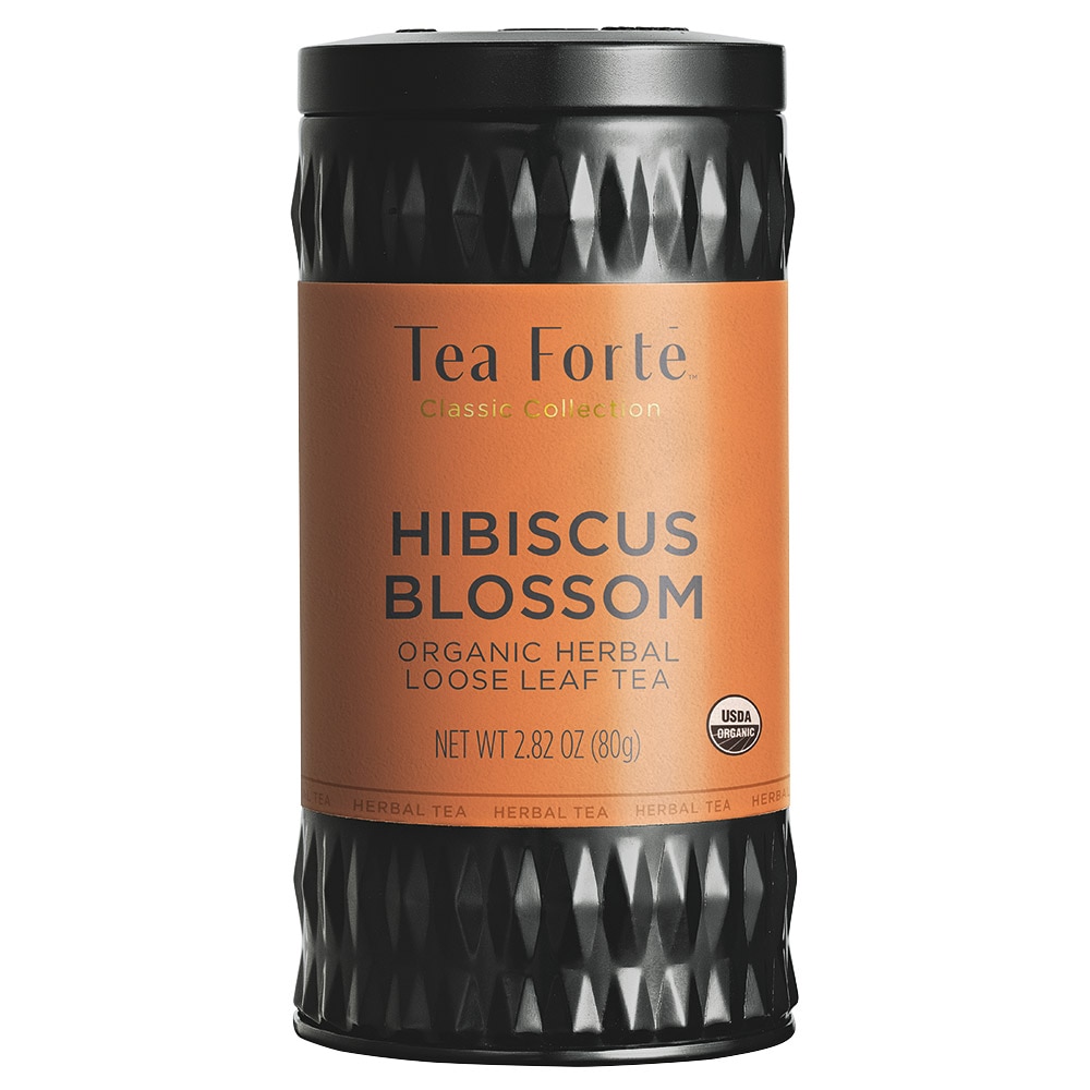 Cutie metalica cu ceai frunze Tea Forte Hibiscus Blossom, 50 portii