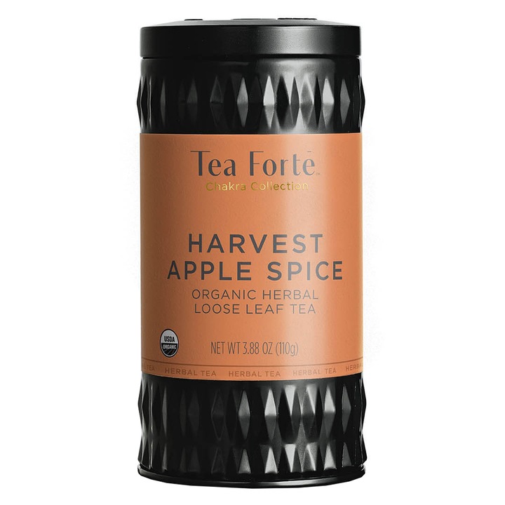 Cutie metalica cu ceai frunze Tea Forte Harvest Apple Spice, 50 portii
