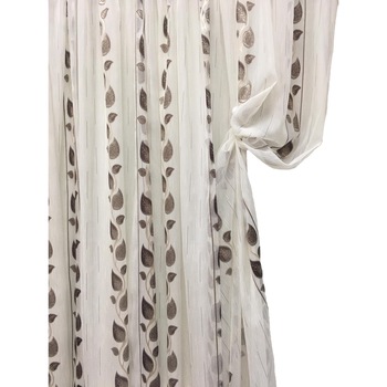 Perdea 500x245cm ivoire cu broderie maro si bej, cu rejansa by Liz Line - RD1235 Perdea 500x245cm ivoire cu broderie maro si bej, cu rejansa by Liz Line - RD1235