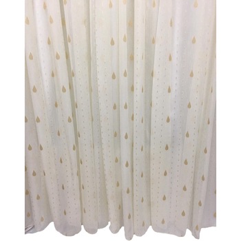 Perdea 200x245cm ivoire cu broderie capuccino gold, cu rejansa by Liz Line - RD1242 Perdea 200x245cm ivoire cu broderie capuccino gold, cu rejansa by Liz Line - RD1242