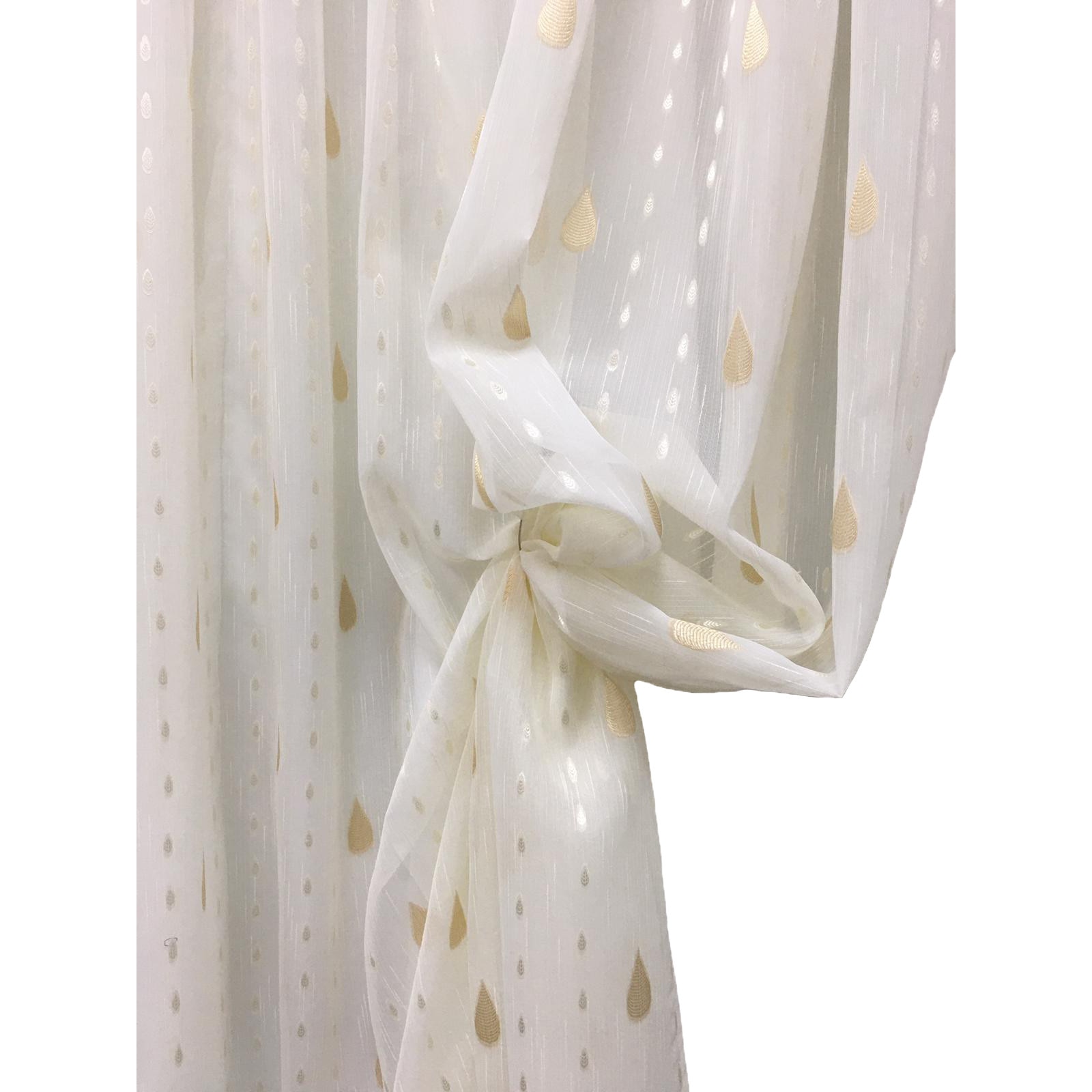 Perdea 400x245cm ivoire cu broderie capuccino gold, cu rejansa by Liz Line - RD1244