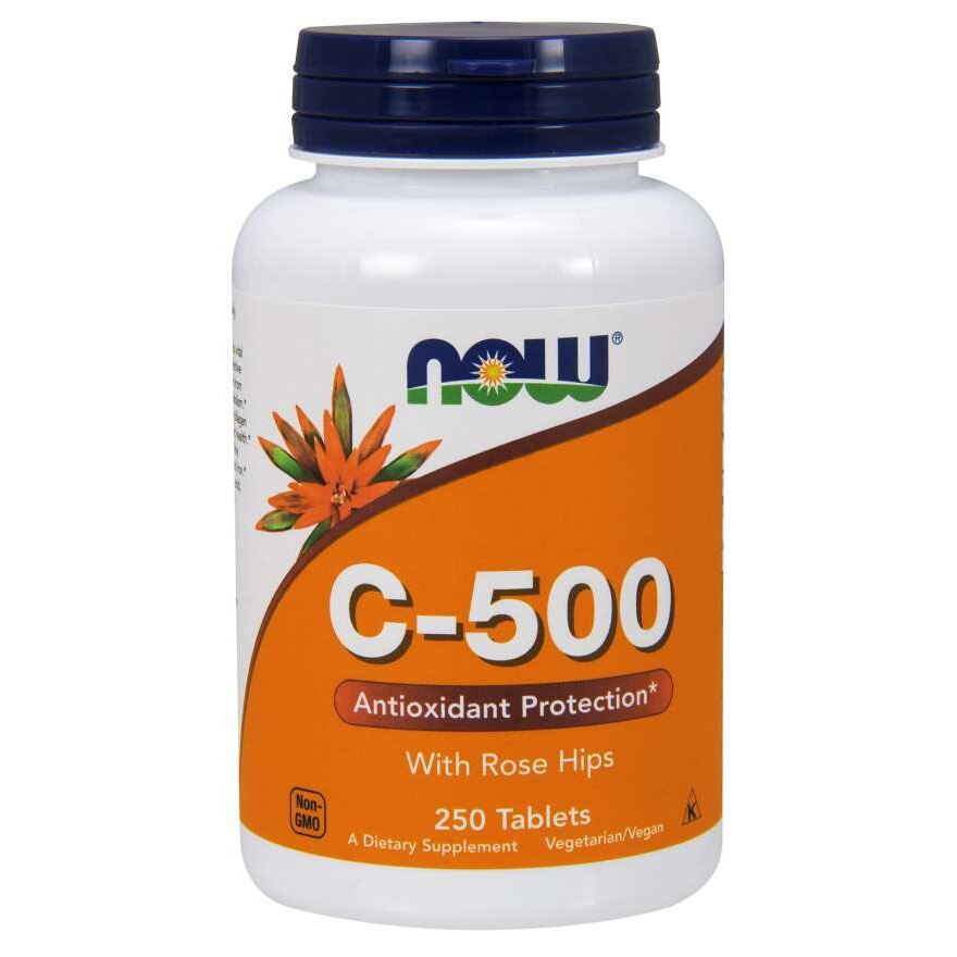 NOW FOODS Vitamin C-500 (Vitamin C with Rose Hips) Immunity Support, 250 tablets
