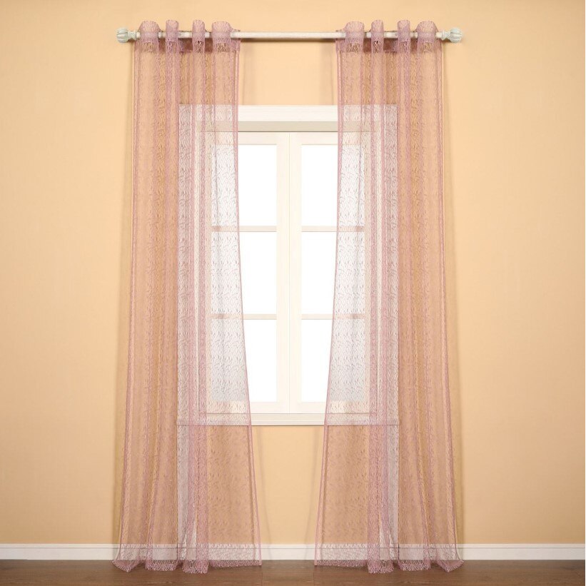 Perdea plasa, Zola®, culoare roz, prindere cu inele tip capsa, dimensiune 140x260cm