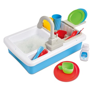 Set de bucatarie Chiuveta cu 18 accesorii, cani, farfurii, linguri, furculite + alte, Robinetul functioneaza cu apa, ATS, pentru copii Set de bucatarie Chiuveta cu 18 accesorii, cani, farfurii, linguri, furculite + alte, Robinetul functioneaza cu apa, ATS, pentru copii