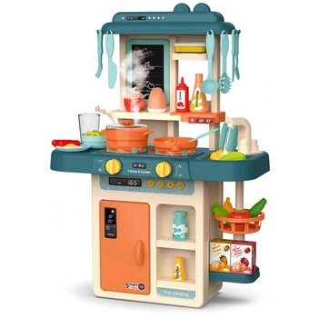 Set bucaterie pentru copii cu luminite, sunet, apa, aburi + accesorii KP8080 Set bucaterie pentru copii cu luminite, sunet, apa, aburi + accesorii KP8080