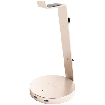 Stand casti Satechi cu HUB USB 3.0, aluminiu, Gold Stand casti Satechi cu HUB USB 3.0, aluminiu, Gold