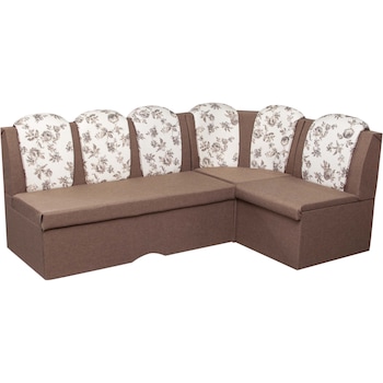 Coltar extensibil de bucatarie Sani Home, 206x90x130 cm, Maro Deschis cu Flori Coltar extensibil de bucatarie Sani Home, 206x90x130 cm, Maro Deschis cu Flori