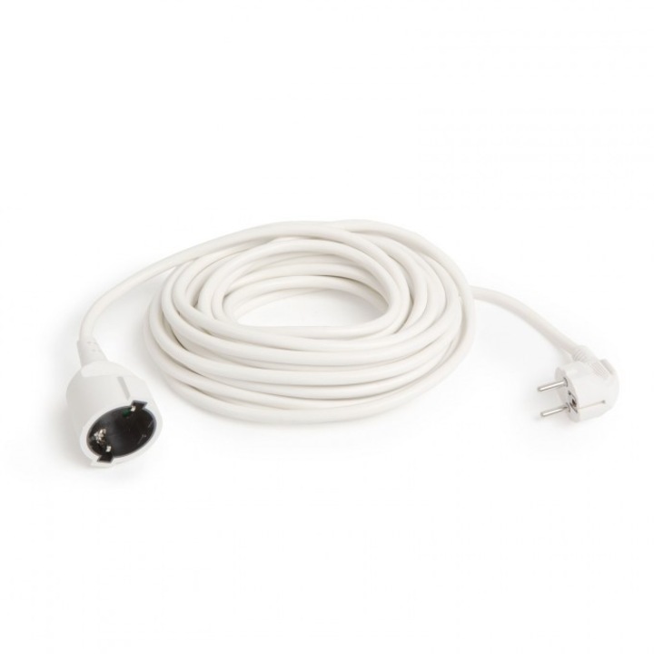 Cablu prelungitor, 3 x 1,0 mm², Lungime cablu 5 m, Alb