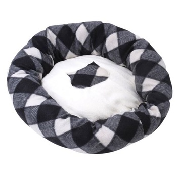 Culcus pentru pisici Felis, Poliester, Forma rotunda, 47 x 12 cm, Negru/Alb Culcus pentru pisici Felis, Poliester, Forma rotunda, 47 x 12 cm, Negru/Alb