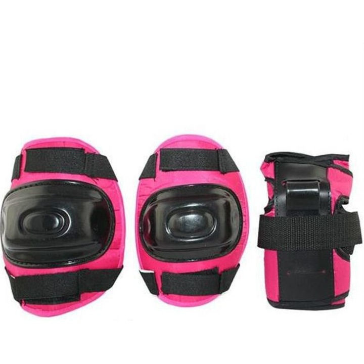 Комплект предпазни средства за лакти/колена, найлон, тъмно розово, XS