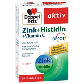 Supliment alimentar Zinc + Histidina + Vitamina C Depot, 30 comprimate Supliment alimentar Zinc + Histidina + Vitamina C Depot, 30 comprimate