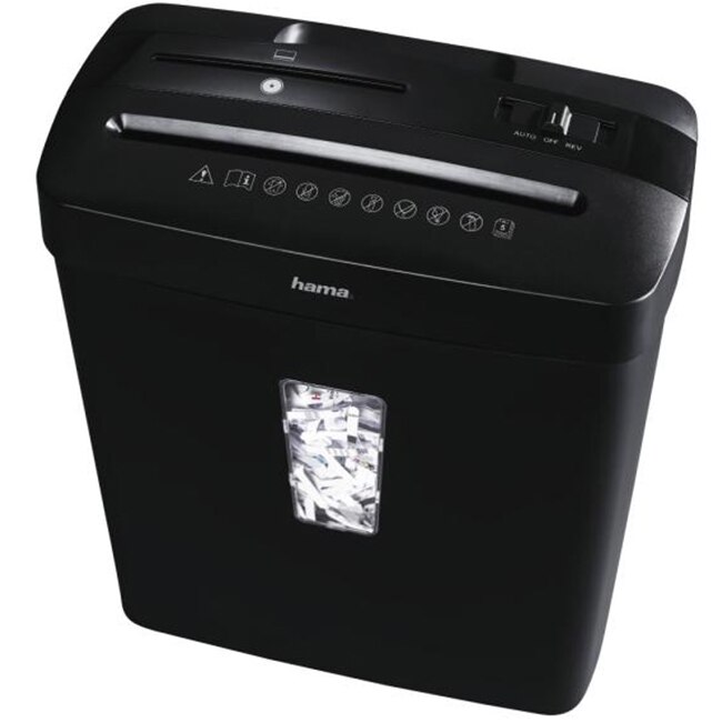 Distrugator de documente Hama Basic X7CDA, Negru/Argintiu