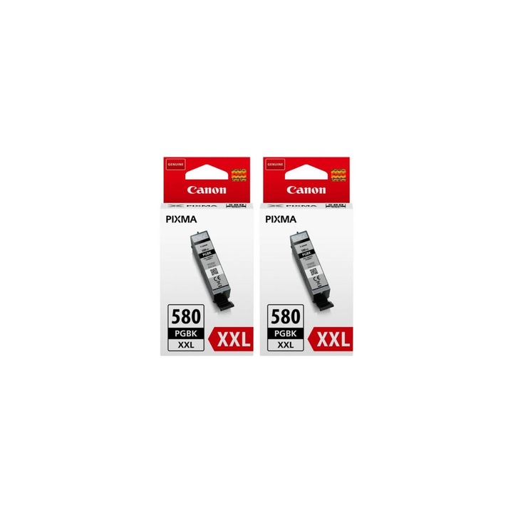 Pachet cartuse cerneala PGI-580PGBK XXL negru x2 Canon original 1200 pagini