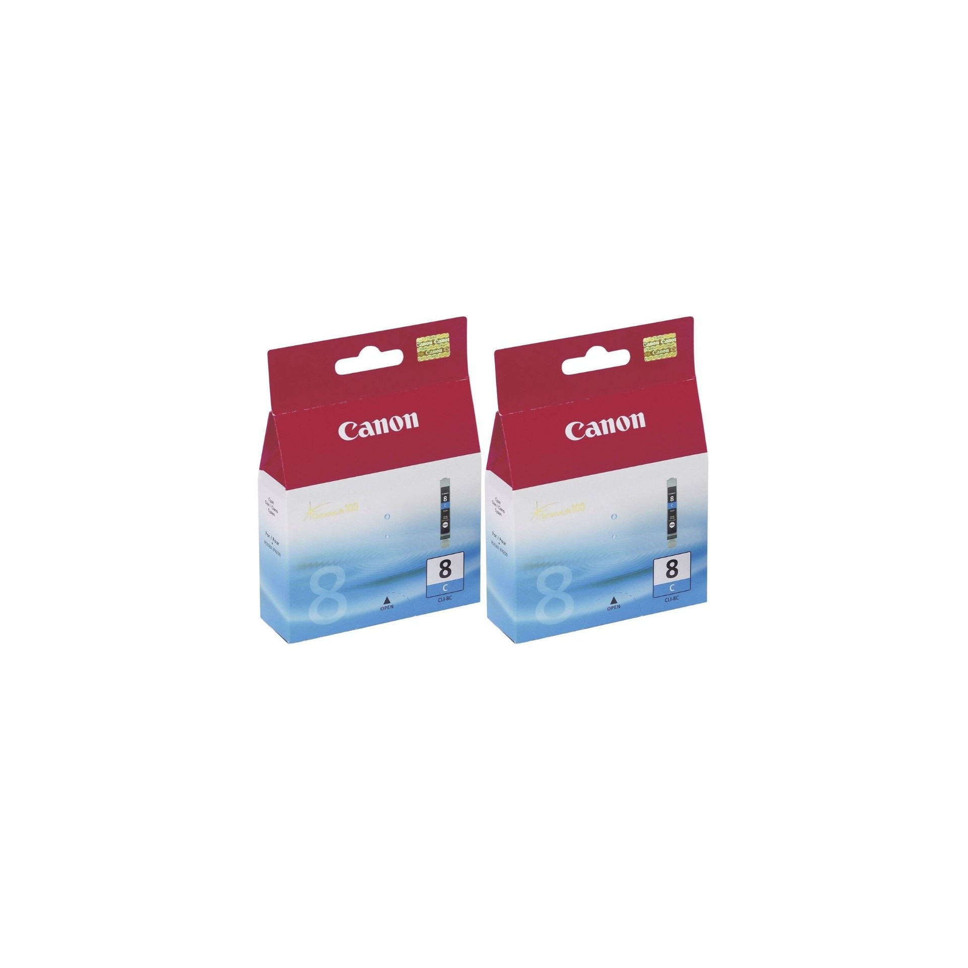 Pachet cartuse cerneala CLI-8C cyan x2 Canon original 840 pagini