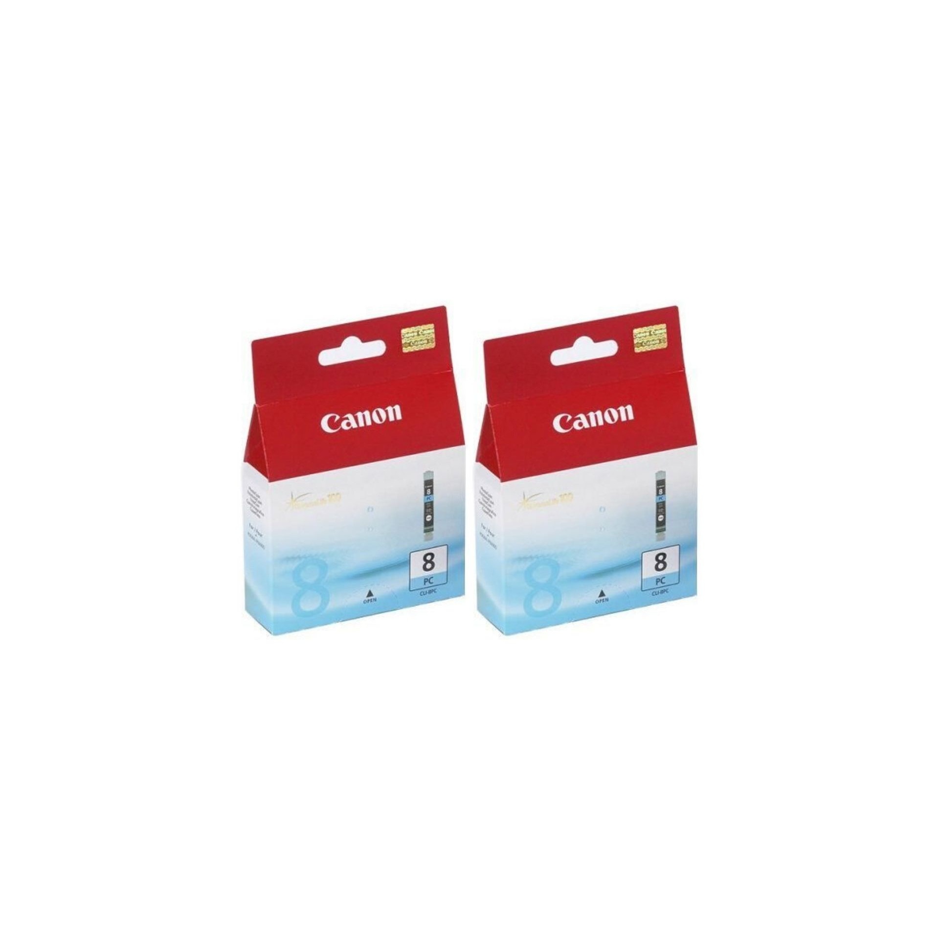 Pachet cartuse cerneala CLI-8PC cyan foto x2 Canon original 900 pagini