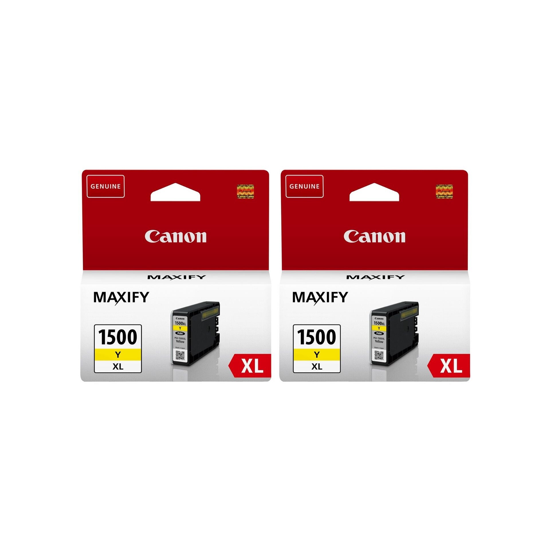 Pachet cartuse cerneala PGI-1500XLY galben x2 Canon original 1870 pagini