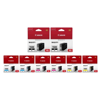 Pachet cartuse cerneala PGI-1500XLB negru x2 PGI-1500XLC cyan x2 PGI-1500XLM magenta x2 PGI-1500XLY galben x2 Canon original 7870 pagini Pachet cartuse cerneala PGI-1500XLB negru x2 PGI-1500XLC cyan x2 PGI-1500XLM magenta x2 PGI-1500XLY galben x2 Canon original 7870 pagini