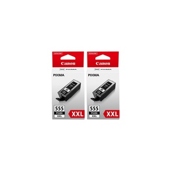 Pachet cartuse cerneala PGI-555PGBK XXL negru x2 Canon original 2000 pagini Pachet cartuse cerneala PGI-555PGBK XXL negru x2 Canon original 2000 pagini