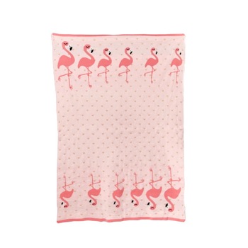 Paturica Tricotata din Bumbac Flamigo cu Stelute Aurii Paturica Tricotata din Bumbac Flamigo cu Stelute Aurii