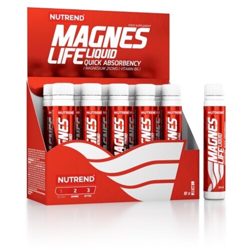 Vitamine si minerale Magneziu lichid, Nutrend, Magneslife, 10shot-uri x 25ml