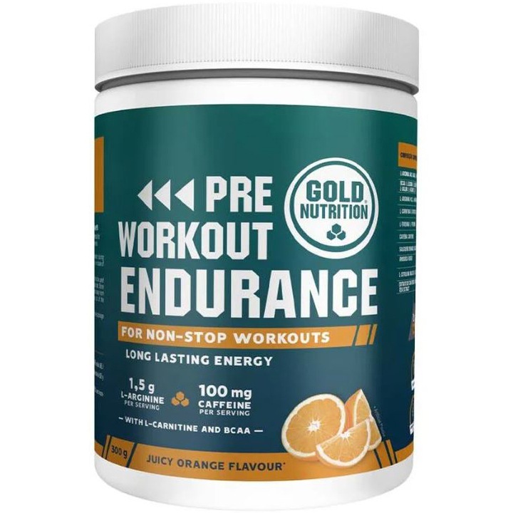 GoldNutrition Pre Workout Endurance, portocale, 300g