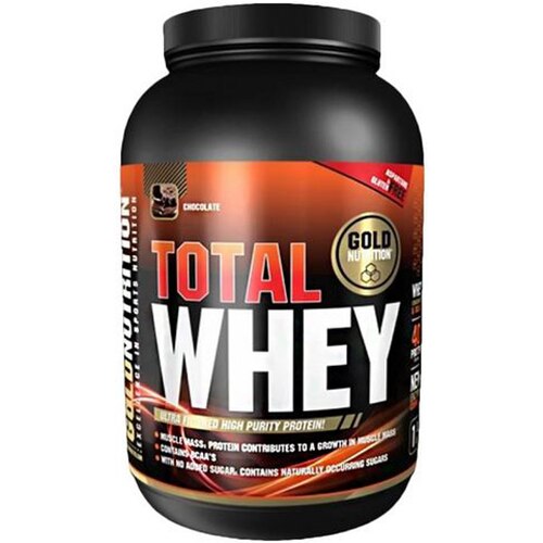 Proteine din zer, pudra proteica, Gold Nutrition Protein Total whey protein capsuni, 1kg