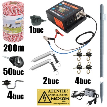 Pachet complet Gard electric NEXON Profesional 5.0J 12/230V 200m Pachet complet Gard electric NEXON Profesional 5.0J 12/230V 200m