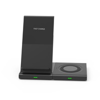 incarcator wireless elive ar-40 2in1 qi super fast charge 3a  3x coils adaptor qualcomm 30 android ios pentru telefon ceas si casti black imagen 11_0_
0