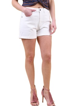 Pantaloni scurti denim, Alb Pantaloni scurti denim, Alb
