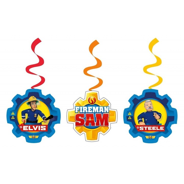 Radar Amscan 9902183 6 db Fireman Sam díszszalagos készlet - 61 cm