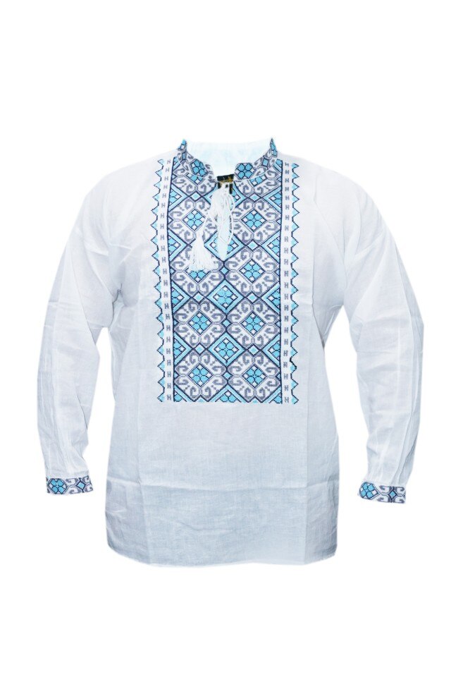 Bluza barbati tip ie, brodata traditional, Alb, DAE6638, Alb