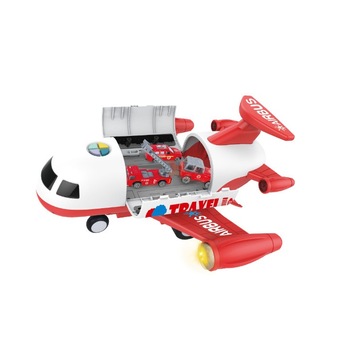 Avion cargo rosu cu 6 masinute Avion cargo rosu cu 6 masinute