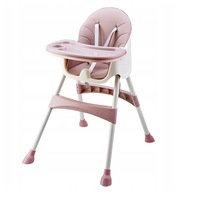 Scaun pentru hranire 2 in 1 idealSTORE Rose STAR Junior, Dimensiuni 92 x 62 x 77 cm, 6-36 luni, Centura de siguranta cu prindere in 5 puncte, Inaltime reglabila, Tava detasabila, Constructie stabila cu picioare antiderapante, Maxim 50 kg