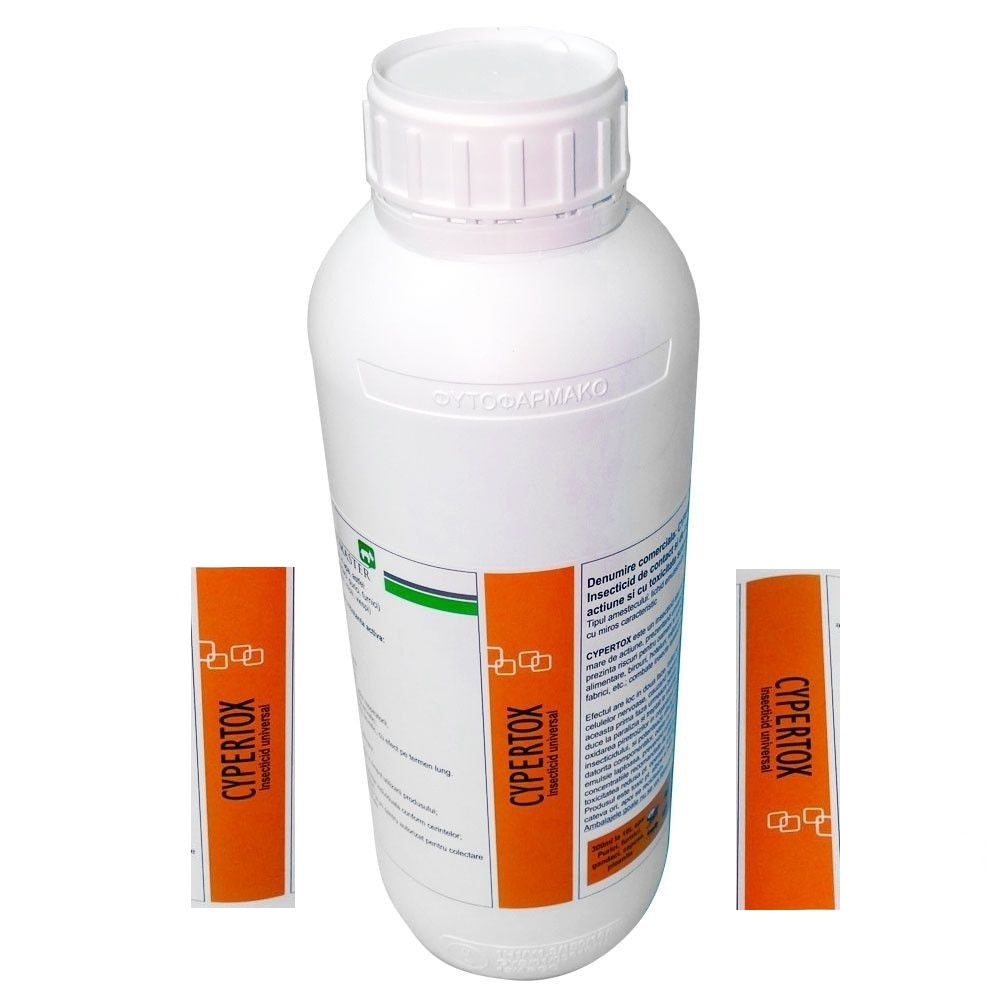 Инсектицид Cypertox, Професионален, Срещу хлебарки, Бълхи, Мухи, Комари ...